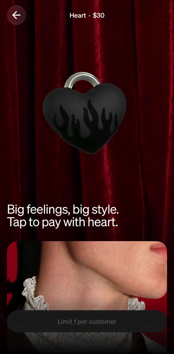 The Heart’s page: the black flame heart in 3D against red velvet, Big feelings, big style