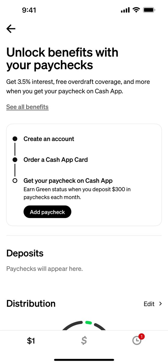 The Paychecks tab: